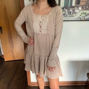 Free People Tiered Waffle Dress